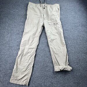 Express Mens Cargo Pants 36 Beige Khaki 100% Cotton Straight Leg Pocket NWT